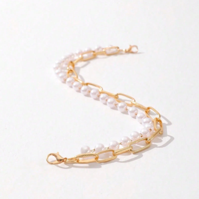 Turquoise Pearl Cuban Fishbone Chain Cap Chain