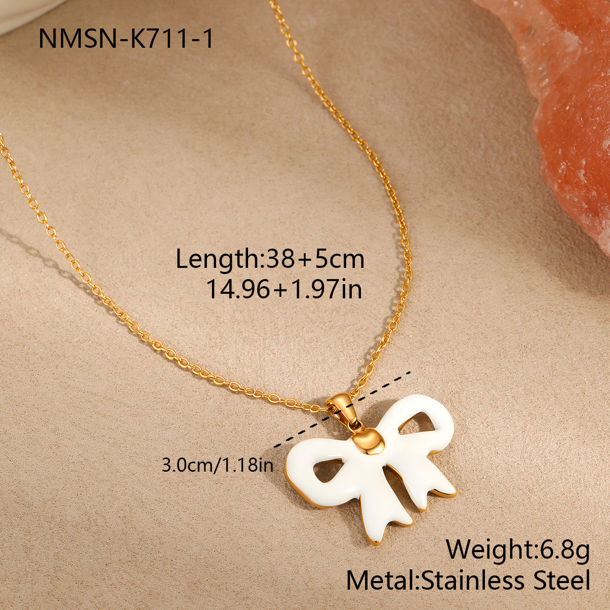 Bowknot Color Necklace Sweet Accessory