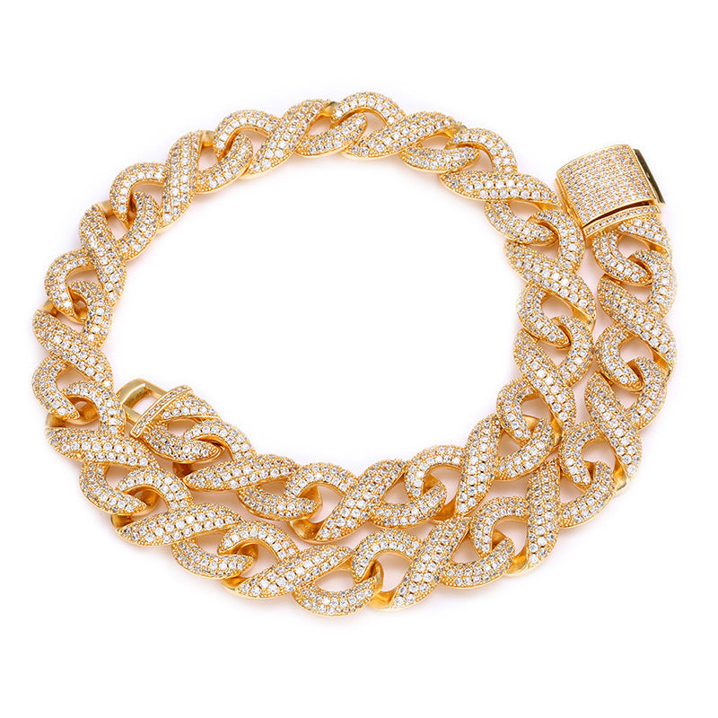 N's Hip-Hop Fashion Full-Covered Cubic Zirconia Cuban Chain