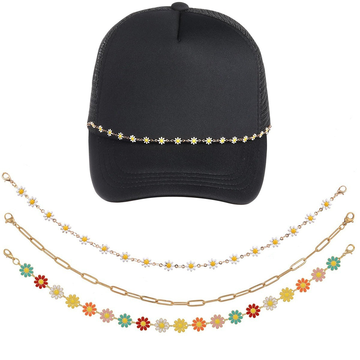 Turquoise Pearl Cuban Fishbone Chain Cap Chain