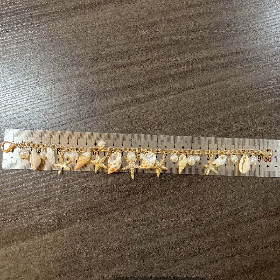 Turquoise Pearl Cuban Fishbone Chain Cap Chain